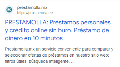 Seleccionar sitio Prestamolla.mx